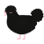 A black chicken with a double-lace pattern