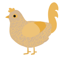 A beige and honey chicken with a double-lace pattern