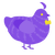 Blurp, a blurple chicken with a bar pattern