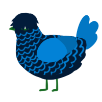 A tumblr and sapphire chicken with a lace pattern