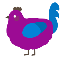 A plum and sapphire chicken
