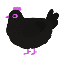 A sable and black chicken with a half-lace pattern
