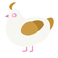 A white and gold chicken