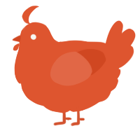 A vermilion chicken