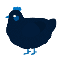 A tumblr chicken with a double-lace pattern