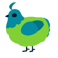 A grass and sea chicken with a head pattern