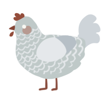A silver and mist chicken with a lace pattern