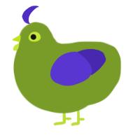 (unnamed), a chartreuse and indigo chicken