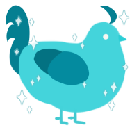 A aqua and sea chicken