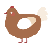 A brown and cream chicken
