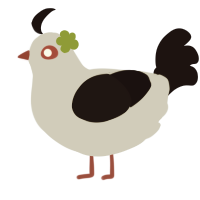 A silver and sable chicken