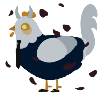 A tumblr and mist chicken with a head pattern