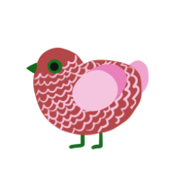 Ugly Xmas Sweater, a red and pink chicken with a lace pattern