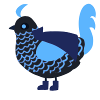 A mist and sable chicken with a lace pattern