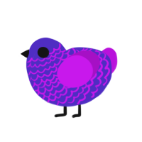 (unnamed), a indigo and amethyst chicken with a lace pattern