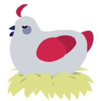 A mist and crimson chicken