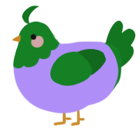 A lilac and leaf chicken with a head pattern