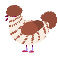 A cream and russet chicken with a bar pattern