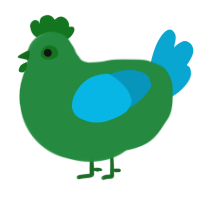 A viridian and cerulean chicken