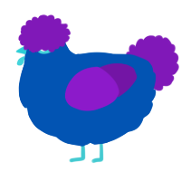 A ultramarine and violet chicken