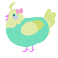 A mint and lemon chicken with a head pattern