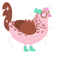 A rose and russet chicken with a half-lace pattern