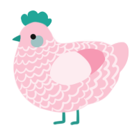 A rose chicken with a lace pattern