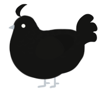 A black chicken with a half-lace pattern