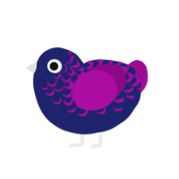 Shockwave, a navy and plum chicken with a half-lace pattern