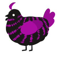 A sable and plum chicken with a bar pattern
