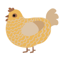 A honey and beige chicken with a lace pattern