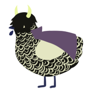 A black and silver chicken with a double-lace pattern