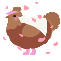 A russet and brown chicken with a head pattern