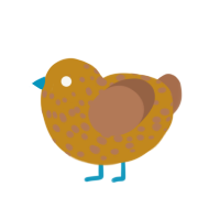 potato, a ochre and brown chicken with a speckle pattern