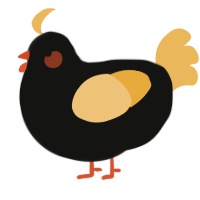 A black and honey chicken