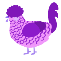 A lavender and violet chicken with a lace pattern