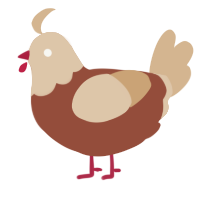A russet and beige chicken with a head pattern