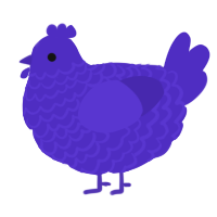 A indigo chicken with a lace pattern