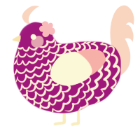 Princess, a plum and rose chicken with a lace pattern