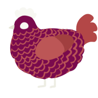 A wine and red chicken with a lace pattern