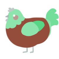 A russet and spring chicken with a head pattern
