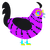 A orchid and sable chicken with a bar pattern