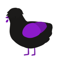 A sable and violet chicken