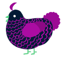 A tumblr and plum chicken with a lace pattern