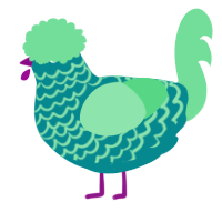 A teal and spring chicken with a lace pattern