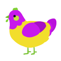 A yellow and amethyst chicken with a head pattern