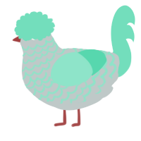 A silver and mint chicken with a lace pattern