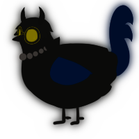 A black and tumblr chicken