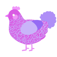 A orchid and lilac chicken with a double-lace pattern