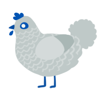 A silver chicken with a lace pattern
